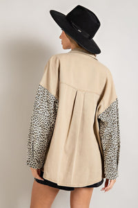 Mineral Washed Leopard Print Jacket