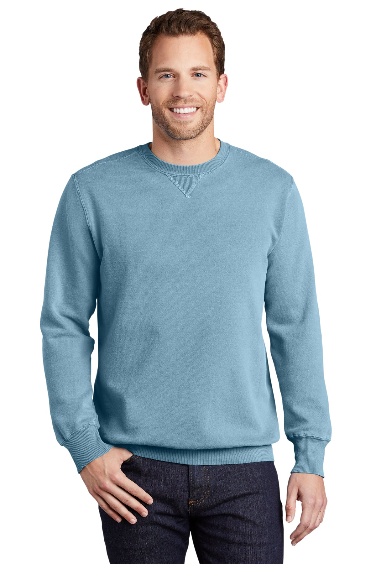 Port & Co PC098 Beach Wash Garment-Dye Sweatshirt - Mist