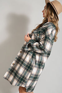 Extended Plaid Long Shacket