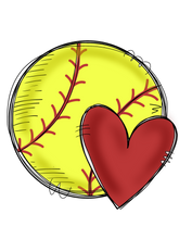 Load image into Gallery viewer, Softball Hearts with Numbers
