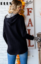 Load image into Gallery viewer, Cable Knit Sweatshirt with Animal Contrast

