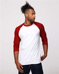 Tultex 245 Jersey Raglan - White/Red