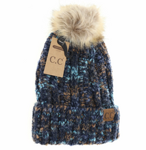 Load image into Gallery viewer, CC Beanie - Fuzzy Lined Popcorn Confetti Fur Pom Beanie
