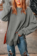 Oversized Sweatshirt with Drop Shoulder Design: CASUAL / XL / Gray