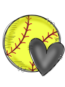 Softball Hearts with Numbers