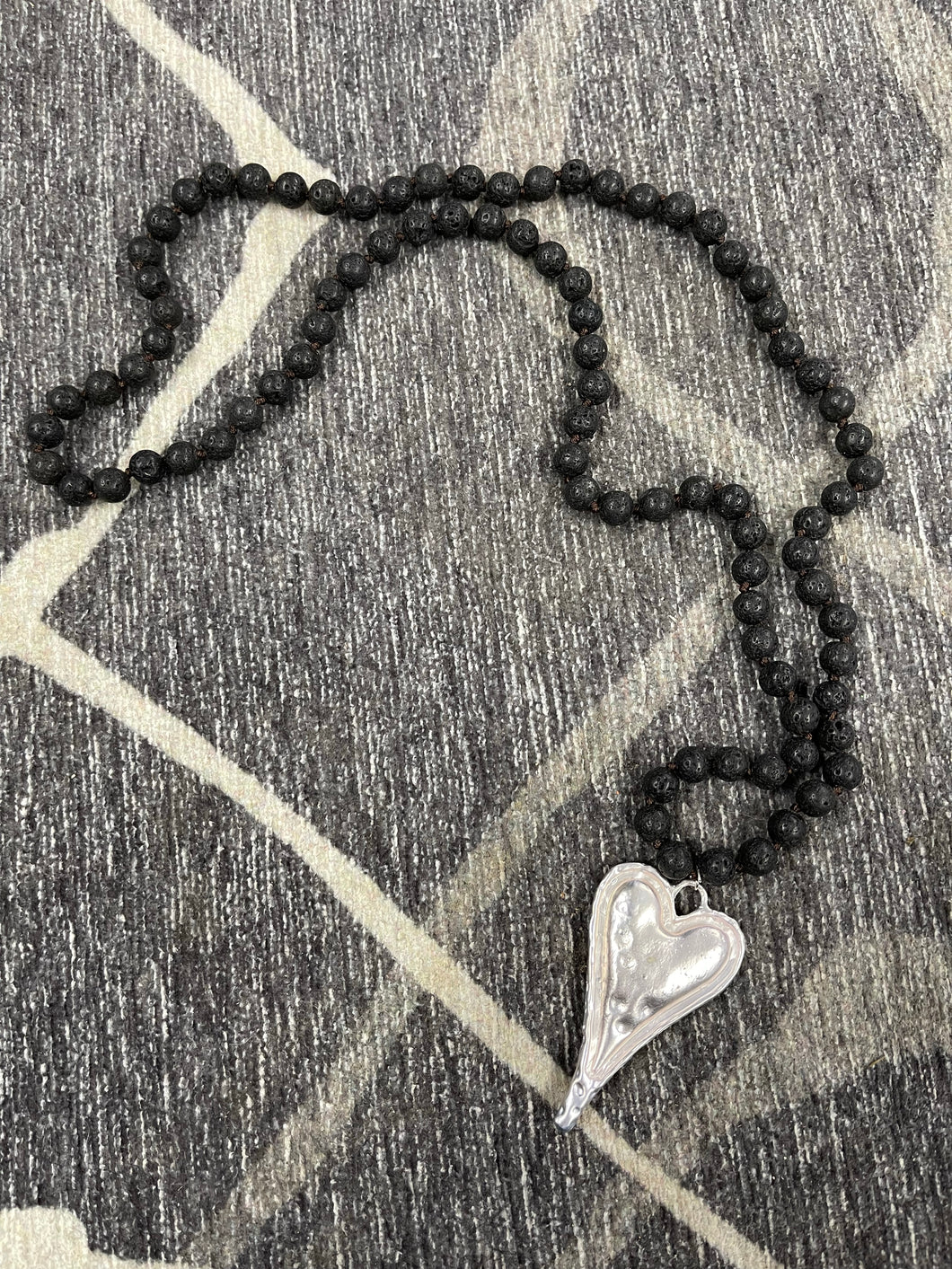 Lava Stone Heart Necklace