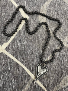 Lava Stone Heart Necklace