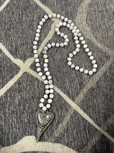 Heart Pendant Beaded Necklace