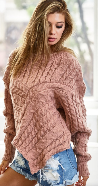 Loose Fit Twist Knitted Sweater