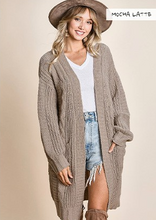 Load image into Gallery viewer, Twist Knitted Patch Pocket Cardigan
