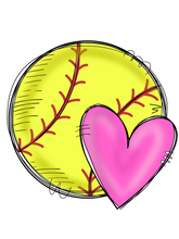 Load image into Gallery viewer, Softball Hearts with Numbers
