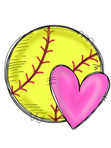 Softball Hearts with Numbers