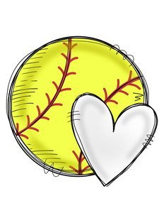 Softball Hearts with Numbers